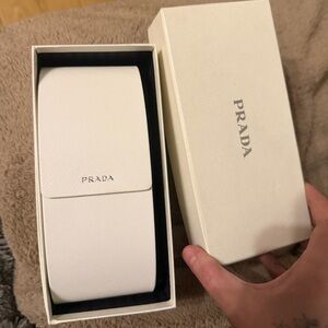 Prada White Sunglasses Case and Box
